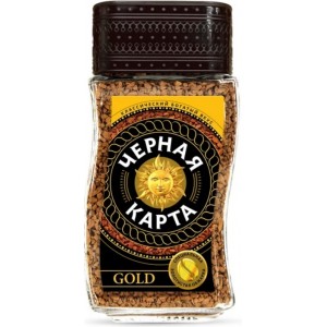 Кофе растворимый Черная Карта Голд 190гр (Стекл.банка)