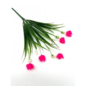 Искусственные цветы Букет Тюльпаны пластик в зелени Н=35,голов=5 (ТЮЛ-7)