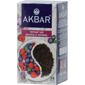 Чай черный АКБАР МАЛИНА ЧЕРНИКА 25пак