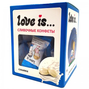 Жевательные конфеты LOVE IS сливочные со вкусом сливок 105гр