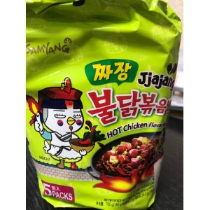 Лапша б/п куринная острая Jjajang "Hot Chicken Flavor Ramen" 140гр (Китай)