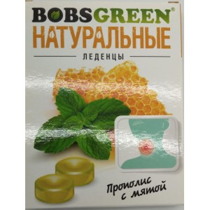 Леденцы BOBSGREEN Прополис с мятой 32г
