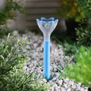 Фонарь садовый на солнеч батарее "Цветок голубой" L-29см,d-6 см,1СВД, пластик ножка 2996760