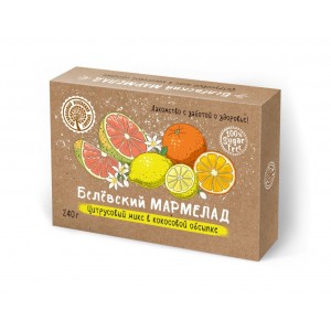 Мармелад белевский на фруктозе ЦИТРУСОВЫЙ МИКС 240г