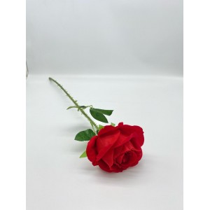Искусственные цветы Роза Алая Бархат Н-65см (РА-2)