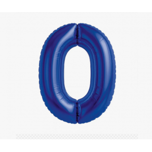 Шар фольга Цифра 0 Slim (40"/102см) Полуночно-синий (Agura)