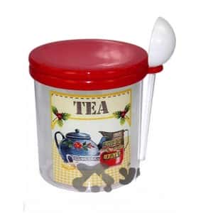 Емкость для сыпучих продуктов 0,7л Ассорти (чай) с ложкой БШ1714
