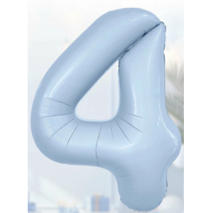 Шар фольга Цифра 4 Slim (40''/102 см) Небесный (Agura)