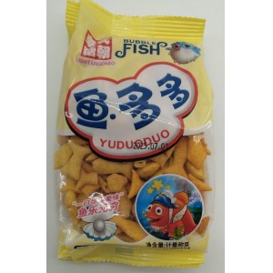 Чипсы LISHITANGCHAO BUBBBLE FISH рыбка вкус говядины (желт.уп) (Китай)