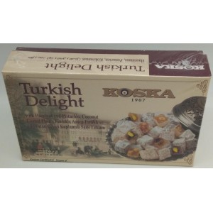 Лукум (кубики) KOSKA FINDIK FISTIK фундуком фисташками и кокосом 125гр (фиолет) (Турция)