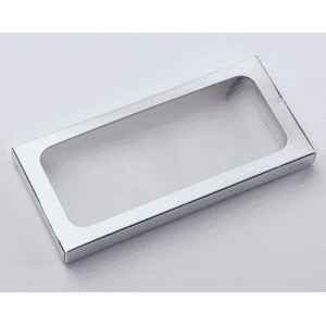 Подарочная коробка под плитку шоколада с окном серебро 17х8х1,4см 4790530