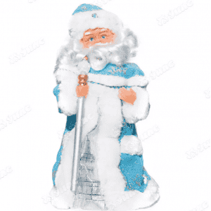 Фигура новогодняя Дед Мороз 30см СК-41 голубая шуба (муз)