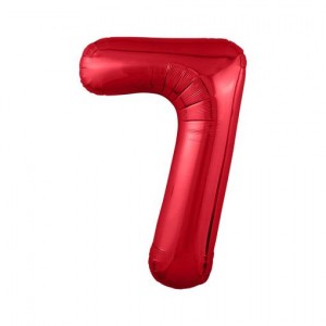 Шар фольга Цифра 7 slim (40"/102см) Красный 1шт (Agura)