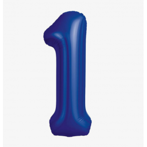 Шар фольга Цифра 1 Slim (40"/102см) Полуночно-синий (Agura)