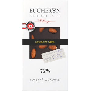 Шоколад Горький 72% какао BUCHERON VILLAGE с миндалем 90г