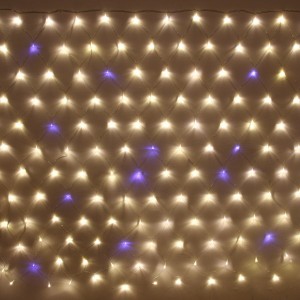 Гирлянда уличная Сетка LED 192 1 режим Белое мерцание Теплый белый 2х1,5м (соединяемая)
