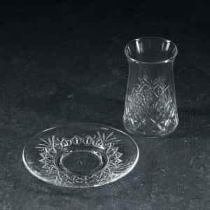 Набор чайный из стекла 2предмета: 1 стакан 160мл, блюде d=12,3см 9562236