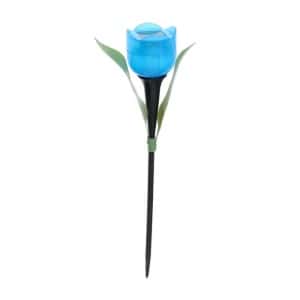 Фонарь садовый на солнеч батарее "Тюльпан синий" L-29см,d-5см,1СВД,пластик ножка 5363365
