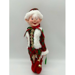 Фигура новогодняя Эльф красная шубка Н-30см ST2325AB
