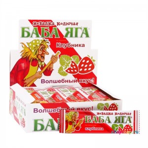 Жевательная конфета "Баба Яга" клубника 11г (1*48) (ВВ-3-2)