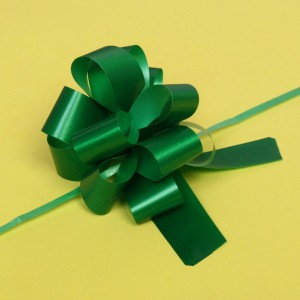 Бант для оформления подарка "Блеск" 3 см d-11 см Зеленый