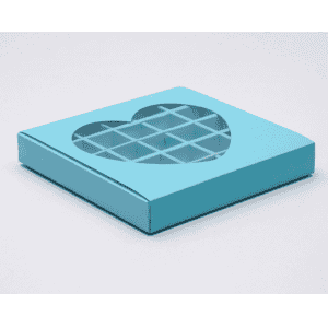 Кондитерская коробка для конфет "Сердце" голубая 22х22х3,5см 4609412