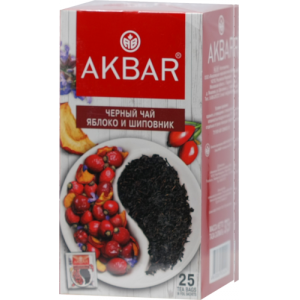 Чай черный АКБАР Яблоко,шиповник 25пак