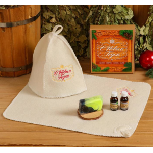 Подарочный набор "С новым годом": шапка, коврик, 2 масла, мыло 5260194