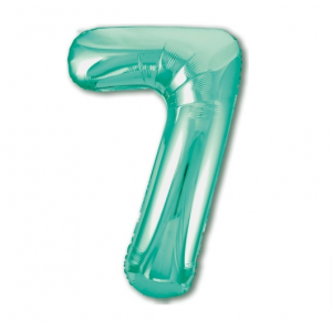 Шар фольга Цифра 7 Slim (40"/102см) Бискайский зеленый 1шт (Agura)