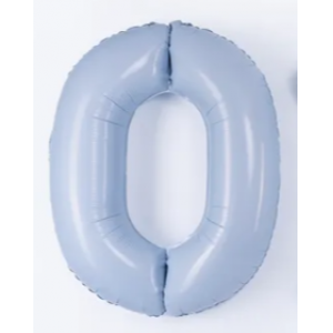 Шар фольга Цифра 0 Slim (40''/102 см) Небесный (Agura)