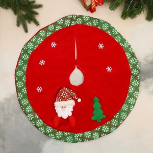 Полянка под ёлку "Новогодние причуды" Дед Мороз у ёлки, d-60 см, красно-зелёный 6938941