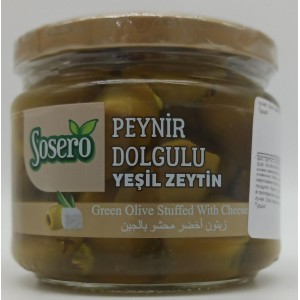 Оливки SOSERO PEYNIR DOLGULU YESIL фаршированные сыром 290гр (стекло) Турция