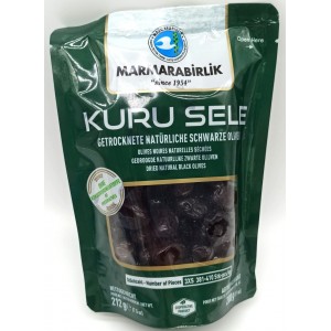 Оливки MARMARABIRLIK черные натуральные вяленые серия KURU SELE калибр 3XS 200гр М/У (Турция)