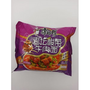 Лапша б/п со вкусом говядины и маринованной капусты Мастер Конг (Kong Shifu) 85гр (Китай)