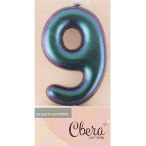 Свеча для торта 9 Хамелеон (6см)