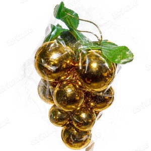 Елочное украшение Виноград 15см (золото) Т526-2