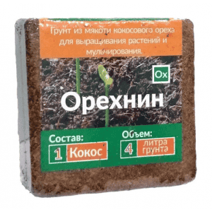 Кокосовый субстрат универсальный Орехнин1 4л (0,4 кг) Nekura (ЭнвиРус)
